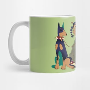 Dogs and girl Mug